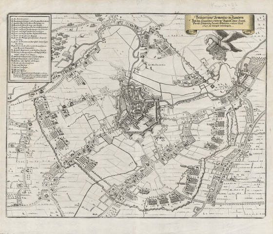 Plan du siège d'Armentières en 1647.