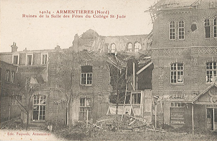 Ruines de la salle des fêtes du collège Saint-Jude