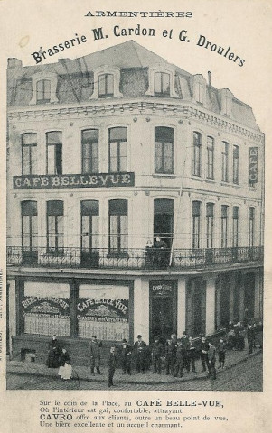 Café Belle-Vue, estaminet M. Cardon et G. Droulers