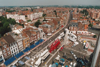 Vue aérienne du centre-ville, préparatifs du tour de France