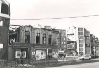 Démolition de la maison Meauxsoone, construite au 18e siècle, atelier de réparation mécanique rue des Tripiers