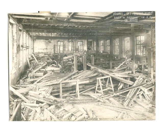 Salle de parage de l'usine Dufour-Deren en ruines