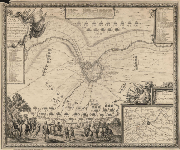Plan du siège d'Armentières en 1645.