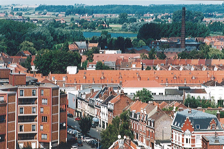 Vue aérienne de la rue des Fusillés et de la rue Guynemer