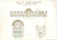Façade de la maison de commerce Mahieu, rue de la Gare : dessin réalisé par les élèves du Lycée technique d'état.
