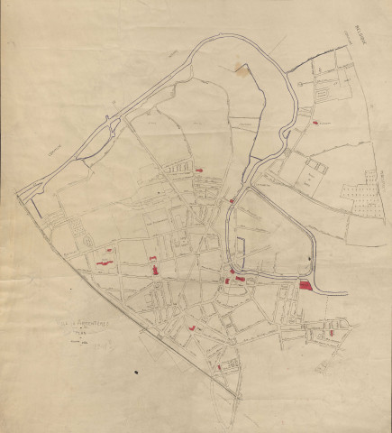 Plan de la ville d'Armentières.