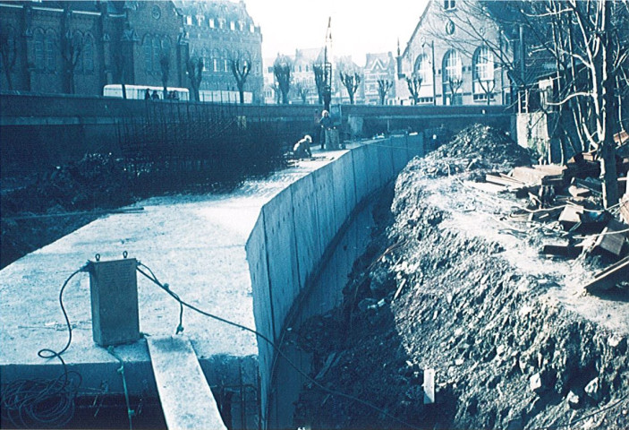 Travaux de comblement de la Lys au centre-ville