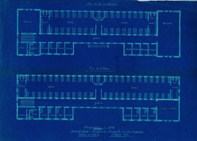 Asile d'aliénés. - Reconstruction : plans.