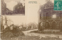 Hôtel des postes en ruines avant et après guerre