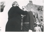 Visite officielle du président de la république Vincent Auriol, remise de la légion d'honneur à Georges Vankemmel