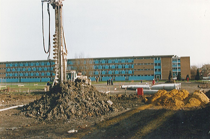 Chantier de construction de l'internat du lycée technique Gustave Eiffel