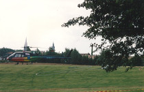 Baptême de l'air en hélicoptère lors de la fête de l'eau à la base des Prés du Hem
