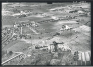 Vue aérienne du creusement du canal de dérivation de la Lys aux Prés du Hem