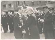 Visite officielle du président de la république Vincent Auriol [Louis Pauwels photographe à droite]