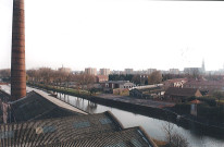 Vue aérienne de l'usine textile Toulemonde avant démolition