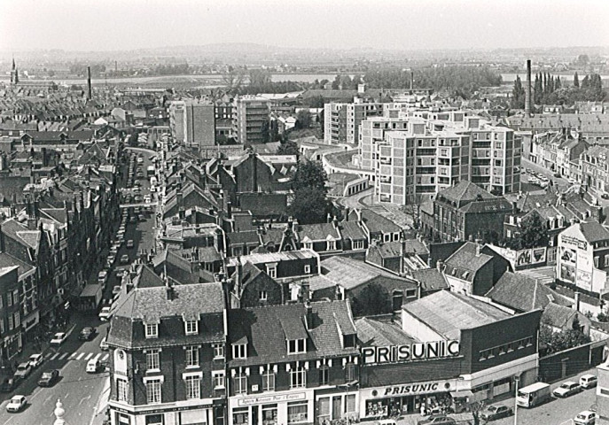 Vue aérienne de la rue de Dunkerque et de la rue des Fusillés