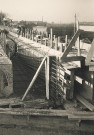 Construction d'un pont sur le canal de dérivation de la Lys