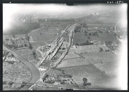 Vue aérienne de l'écluse d'Houplines en construction