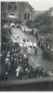 Cortège de funérailles des FFI morts pendant les combats de la Libération à l'église Notre-Dame de Bonsecours