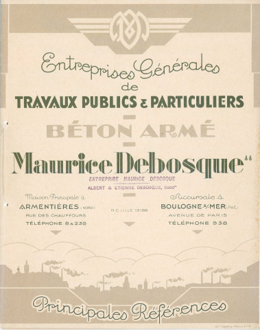 Entreprises Maurice Debosque : catalogue des références.