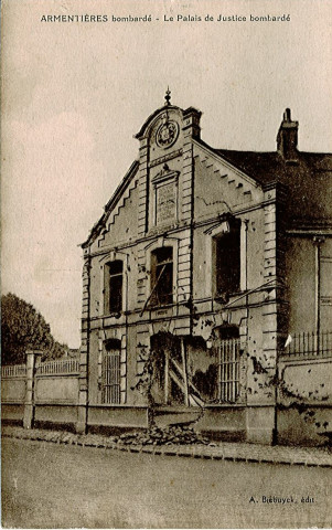 Palais de justice bombardé