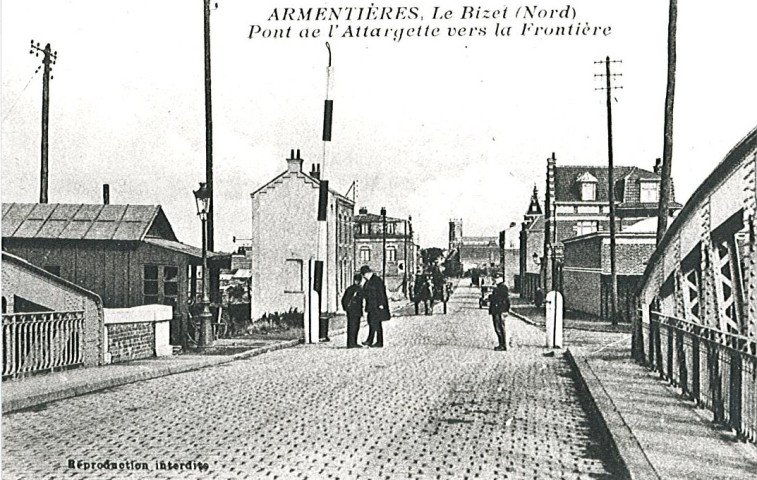 Pont de l'Attargette vers la frontière, le Bizet