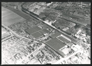 Vue aérienne du quai de la Dérivation, de la rue du Cimetière et du quartier Île-de-Flandre