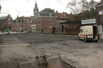 Travaux d'aménagement de la coulée verte après la rue du docteur Chocquet