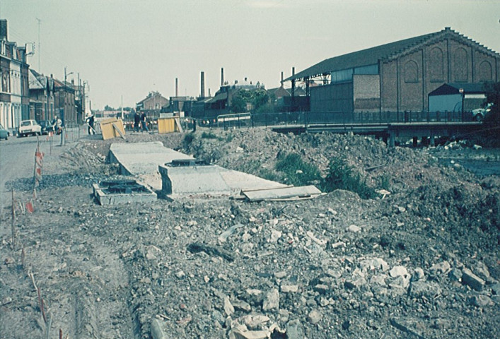 Travaux de comblement de la Lys quai de Beauvais