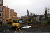 Travaux d'aménagement de la coulée verte au niveau des immeubles de la rue des Fusillés