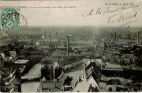 Vue aérienne de la rue de Flandre depuis le clocher de l'église Saint-Vaast