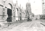 Travaux de transformation de la salle des fêtes en Vivat, chantier extérieur