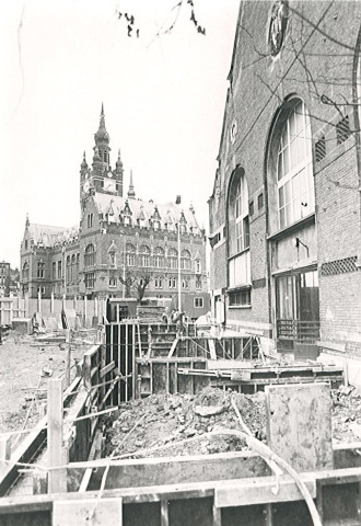 Chantier extérieur des travaux de transformation de la salle des fêtes