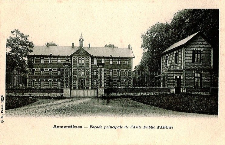 Façade principale de l'asile public d'aliénés