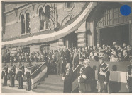 Discours de Vincent Auriol à la tribune d'honneur, visite officielle