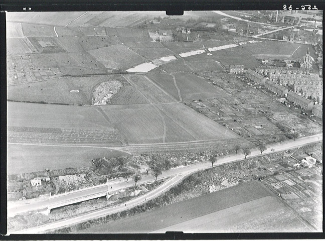 Vue aérienne du pont de Nieppe en construction