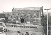 Vue aérienne du démarrage des travaux de transformation de la salle des fêtes en Vivat