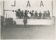 Société musicale sur un podium pour la fête de la JAA (jeunesse athlétique armentiéroise)