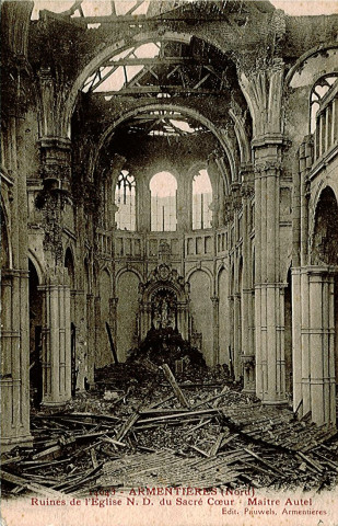 Maître autel Notre-Dame du Sacré-Cœur en ruines