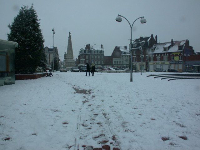 Place Saint-Vaast sous la neige