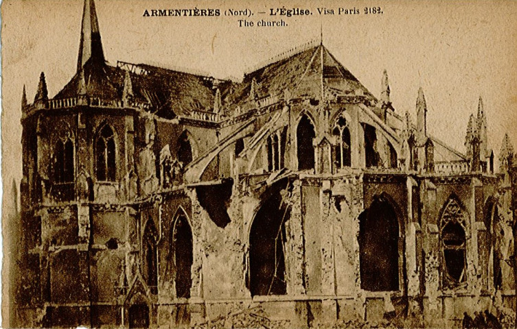 Arrière de l'église Saint-Vaast en ruines